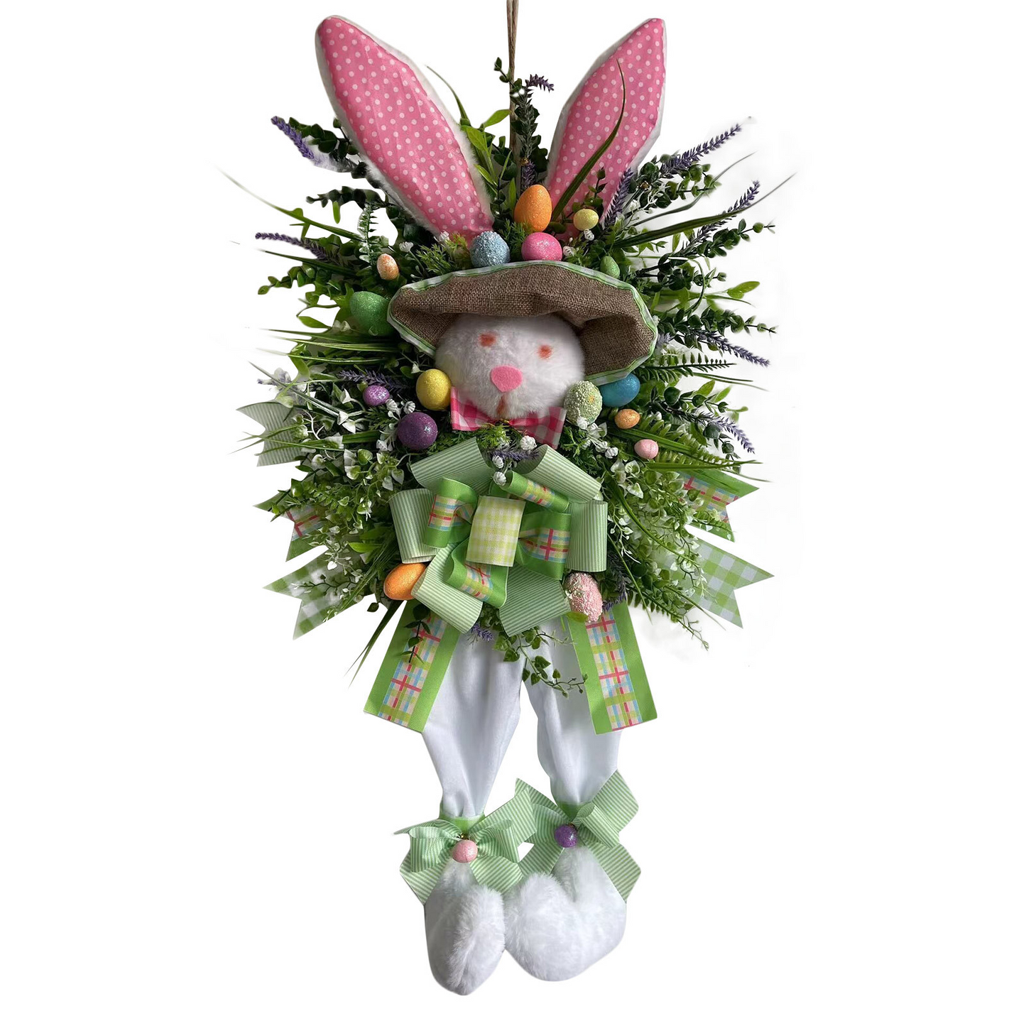 Guirlanda de coelhinho da Páscoa, decoração primavera, tamanho extra grande coelho