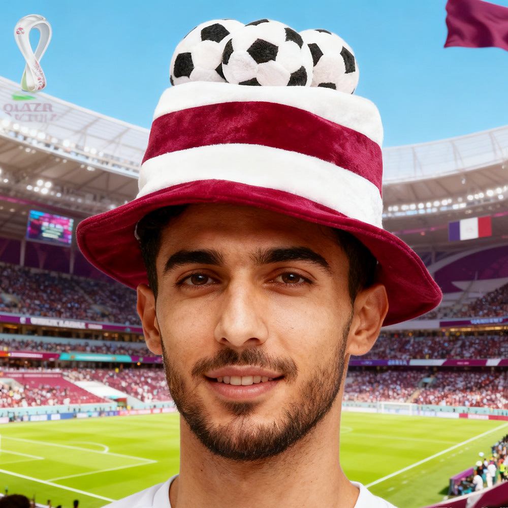 Chapéu Copa do Mundo Chapéu de fã de futebol divertido boné colorido para festa em bar