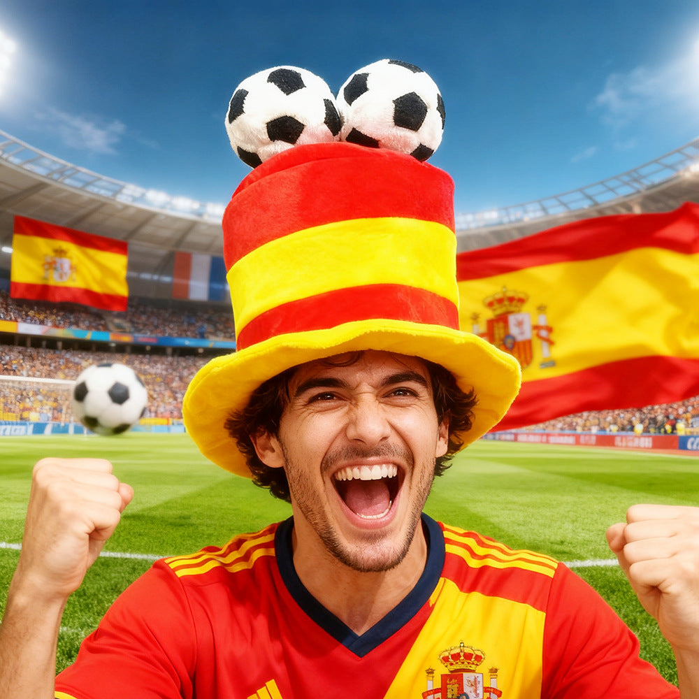 Chapéu Copa do Mundo Chapéu de fã de futebol divertido boné colorido para festa em bar