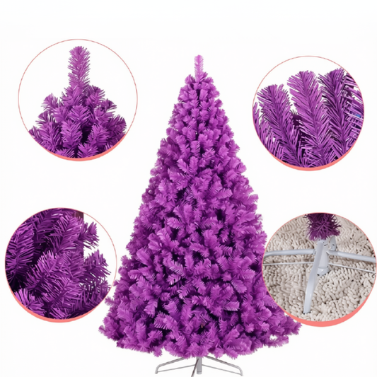 Árvores de Decoração de Árvore de Natal, Árvore de Natal Roxo de 1,8 m Pinheiro de Natal