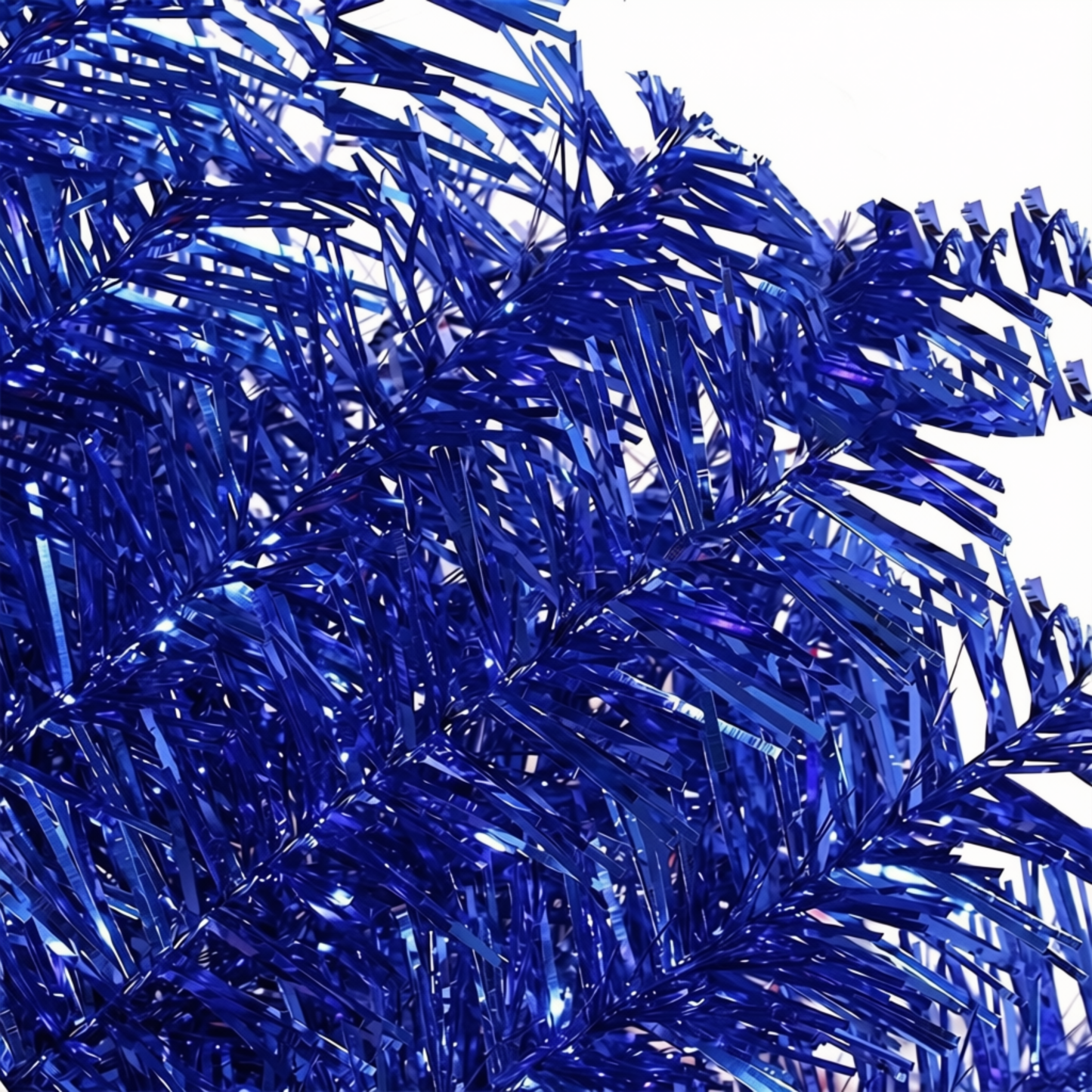 Árvore de Natal Artificial Luxuosa Azul Escuro de 120/150/180/210/240cm Suporte de Metal