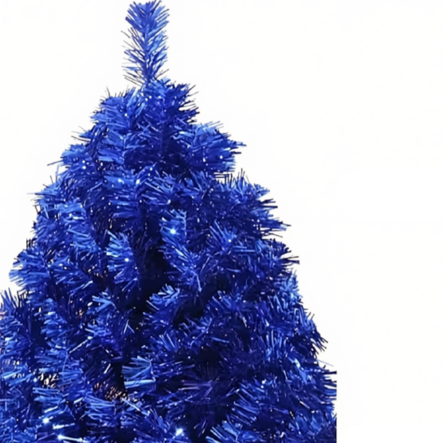 Árvore de Natal Artificial Luxuosa Azul Escuro de 120/150/180/210/240cm Suporte de Metal