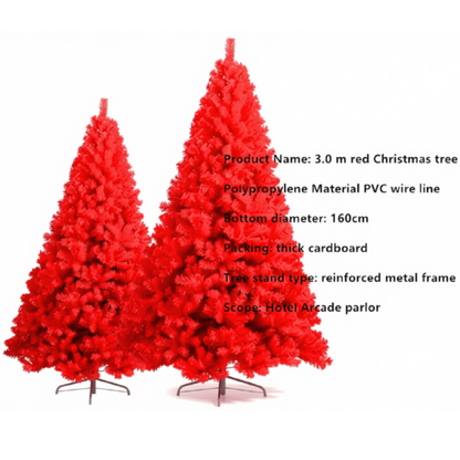 Árvore de Natal Artificial Dourada Vermelho de 120/150/180/210/240cm Perfeita Decoração
