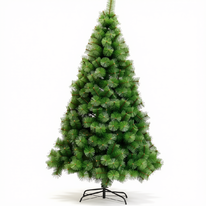 Árvore de Natal Completa Pinheiro 1,80m/320 Galhos Base de Metal Verde e Nevada Luxo