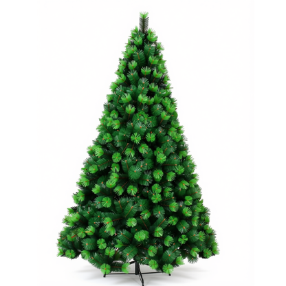 Árvore de Natal Completa Pinheiro 1,80m/320 Galhos Base de Metal Verde e Nevada Luxo