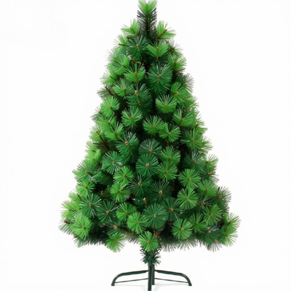 Árvore de Natal Completa Pinheiro 1,80m/320 Galhos Base de Metal Verde e Nevada Luxo