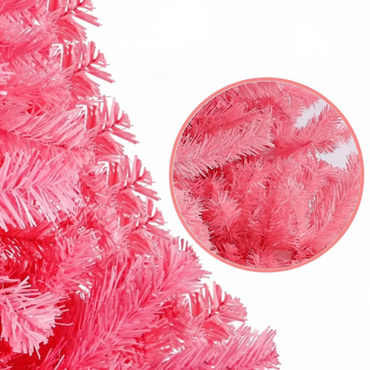 Árvores de Natal Artificiais Rosa 120/150/180/210/240cm Suporte de Metal Árvores Rosas
