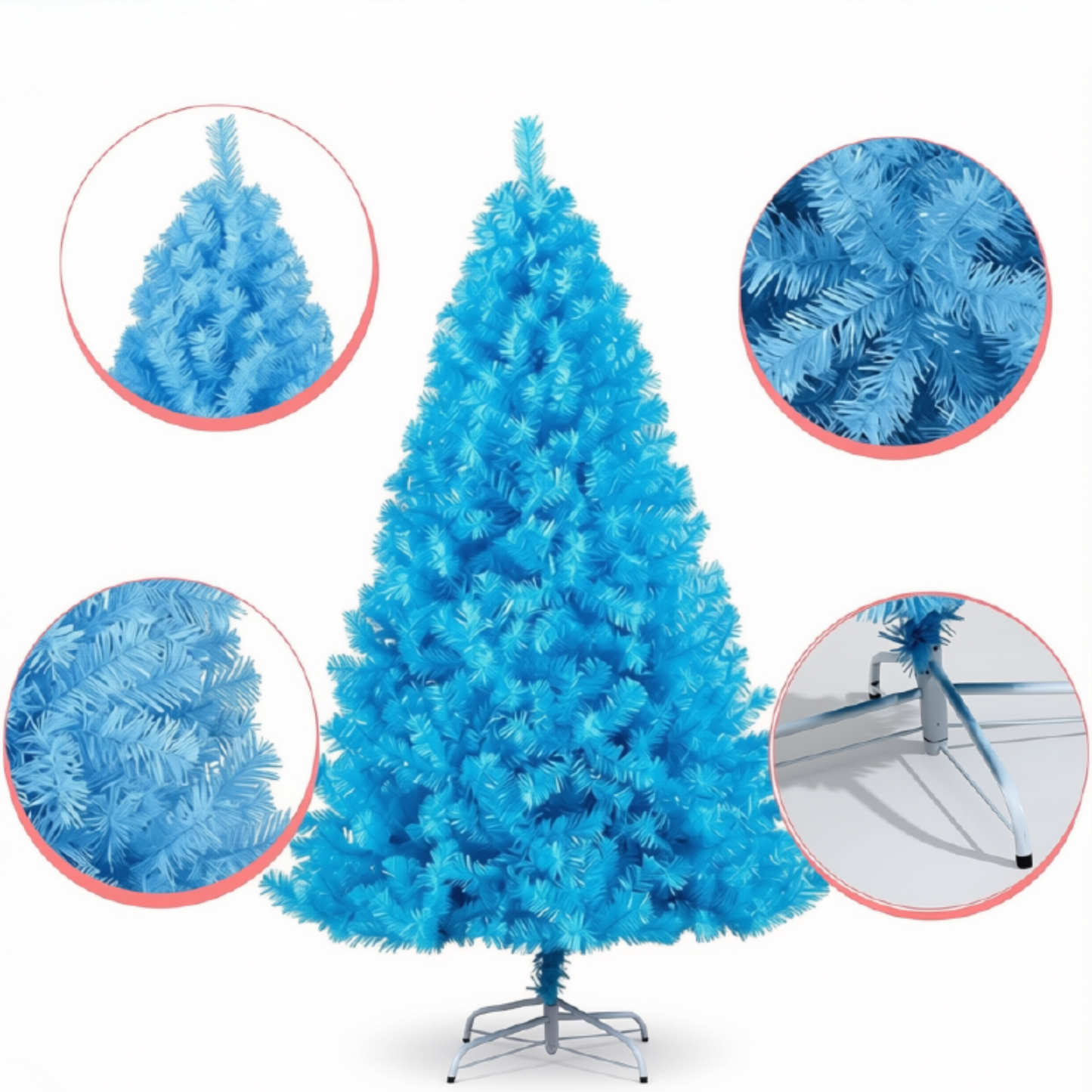 Árvore de Natal Artificial Azul Claro PET+PVC Árvores de Natal Criptografadas Azul Claro