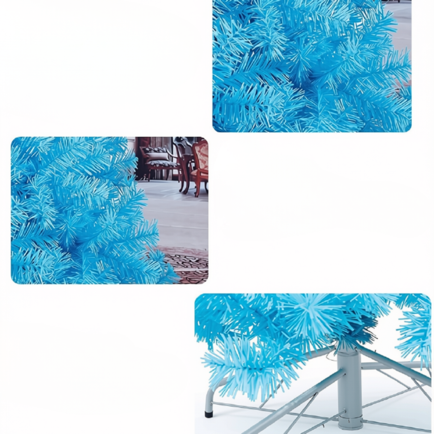 Árvore de Natal Artificial Azul Claro PET+PVC Árvores de Natal Criptografadas Azul Claro