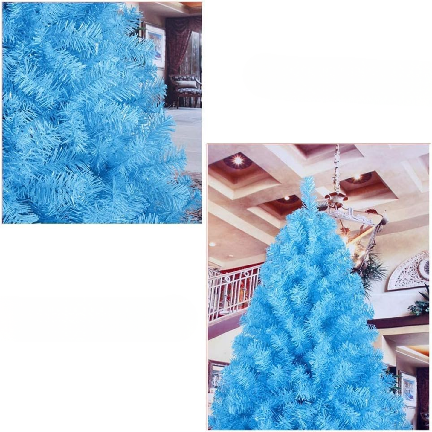 Árvore de Natal Artificial Azul Claro PET+PVC Árvores de Natal Criptografadas Azul Claro