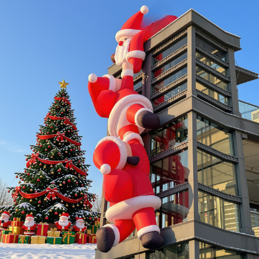 Papai Noel Inflável Mochila Shopping Papai Noel Inflável Gigante de 3/5 Metros Ao Ar Livre