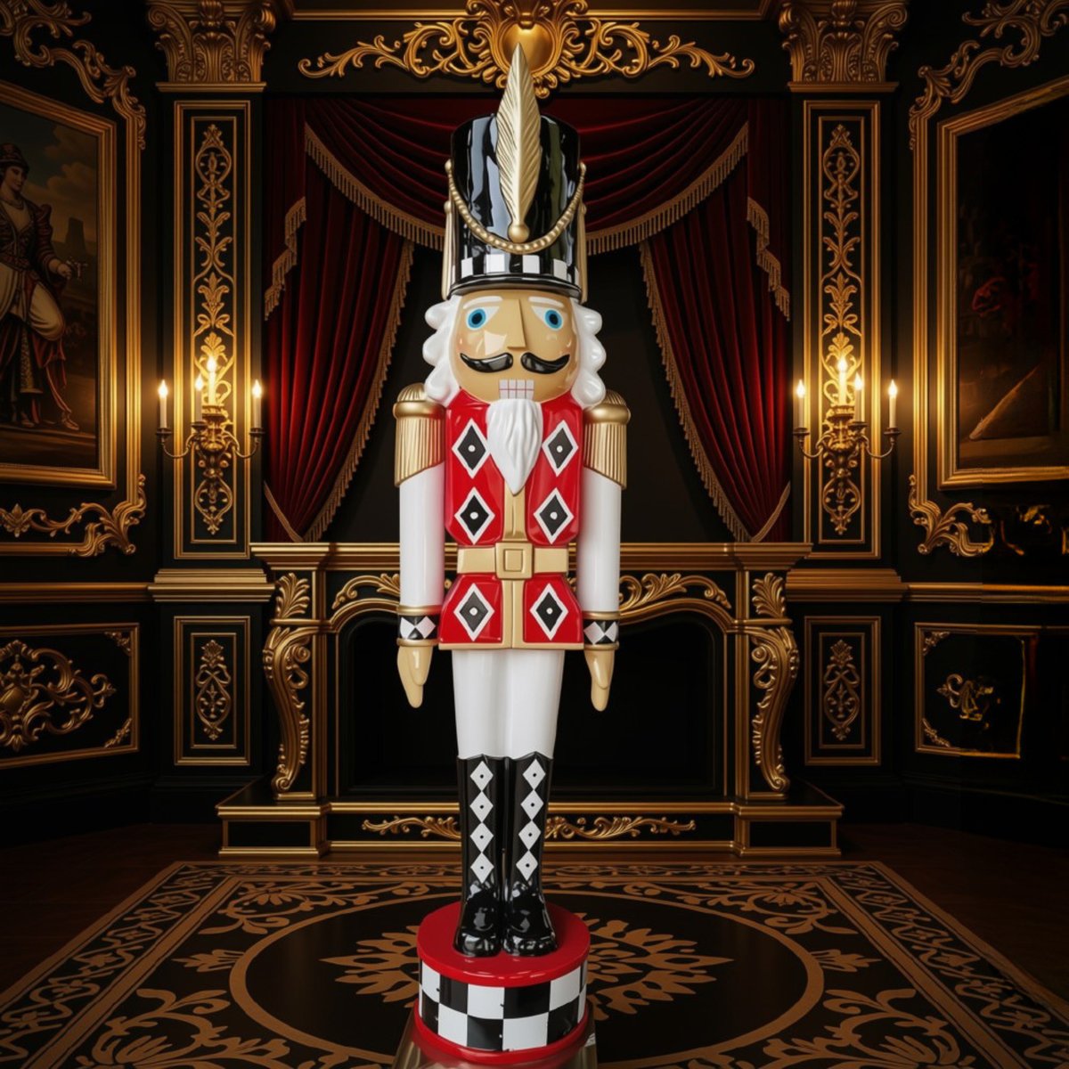 Boneco Soldado Quebra-Nozes Decorativo Gigante Estilo Gala 1.80 Metro*2.00 Metros