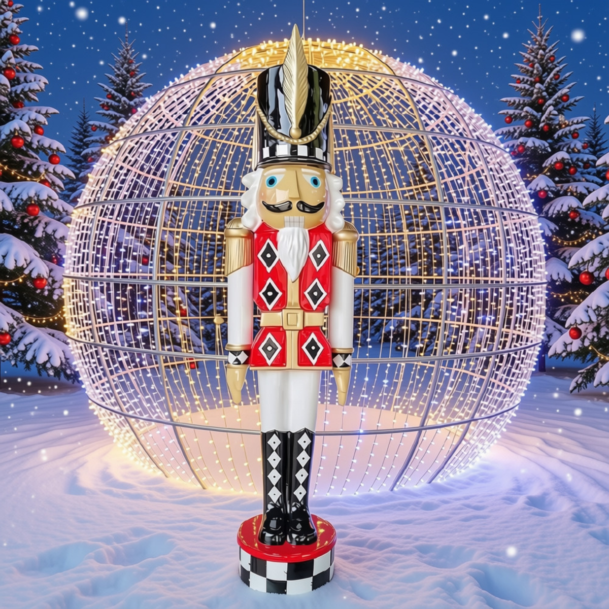 Boneco Soldado Quebra-Nozes Decorativo Gigante Estilo Gala 1.80 Metro*2.00 Metros
