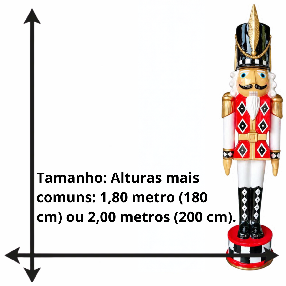 Boneco Soldado Quebra-Nozes Decorativo Gigante Estilo Gala 1.80 Metro*2.00 Metros