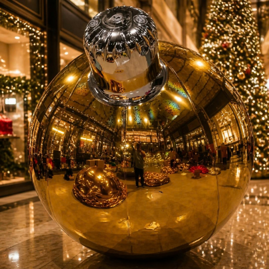 Bola Natal Espelho Inflável Praças e Shoppings, Ornamento Espelhado Inflável 1.5 Metro
