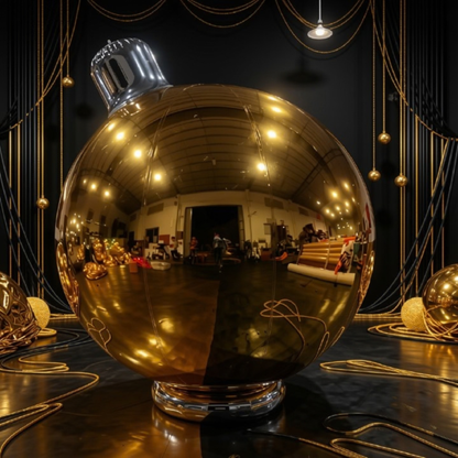 Bola Natal Espelho Inflável Praças e Shoppings, Ornamento Espelhado Inflável 1.5 Metro