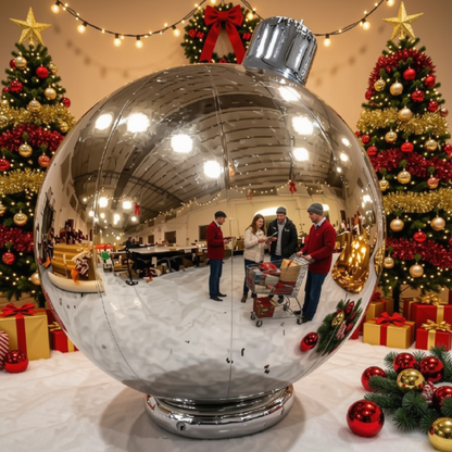 Bola Natal Espelho Inflável Praças e Shoppings, Ornamento Espelhado Inflável 1.5 Metro