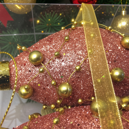 Bola Decorativa Gota Dourada Natal, Enfeite Natalino Árvore de Natal Bola Gota Dourada