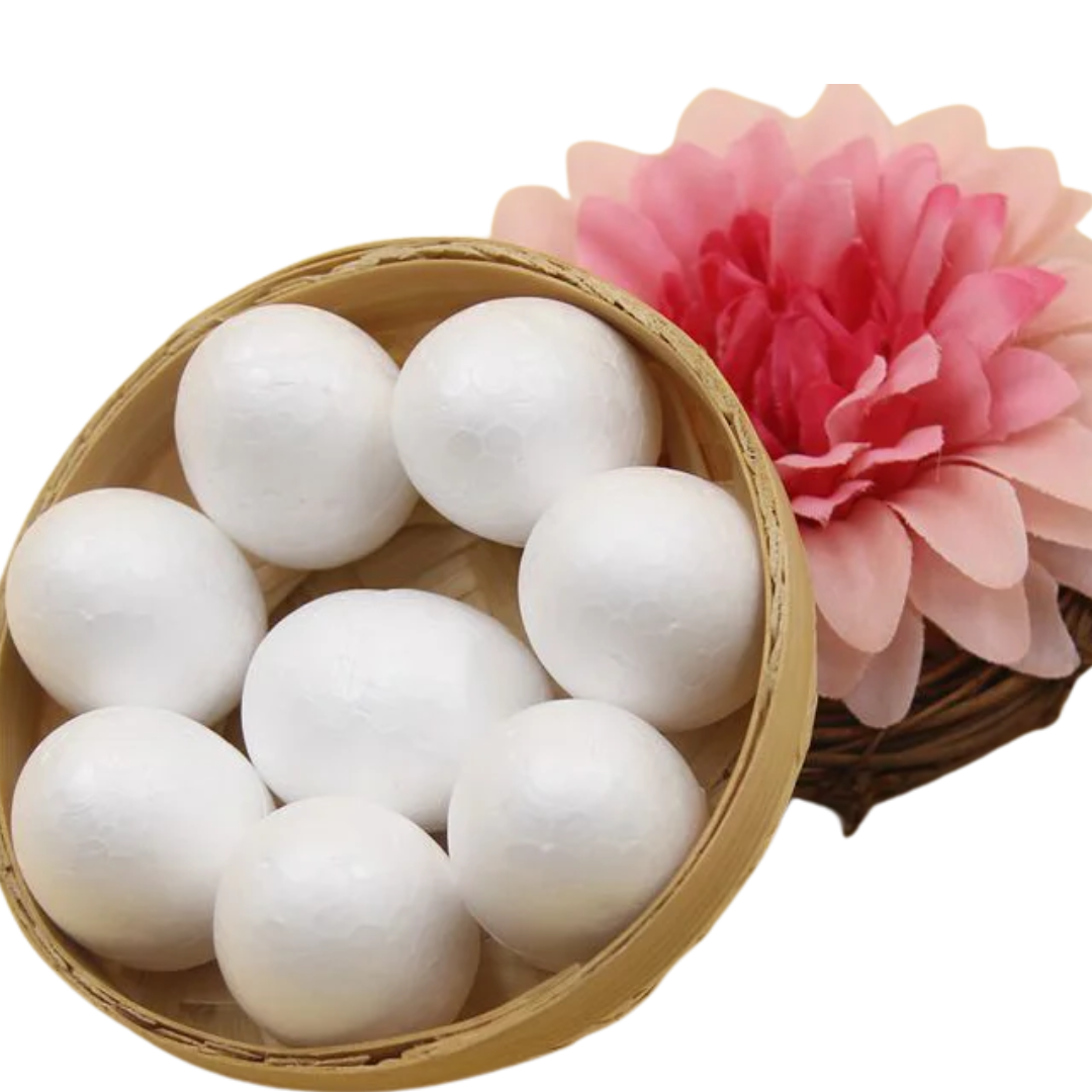 Ovos Páscoa de espuma de 6,9 cm, 20 peças, branco, artesanato, ovos isopor, poliestireno