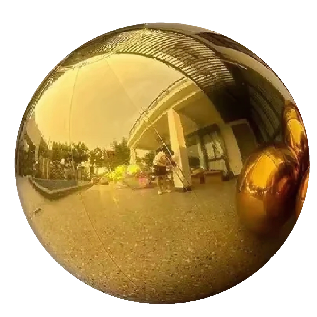 Bola de espelho inflável prateada, grande, brilhante, hermética, gigante, balão pendurar