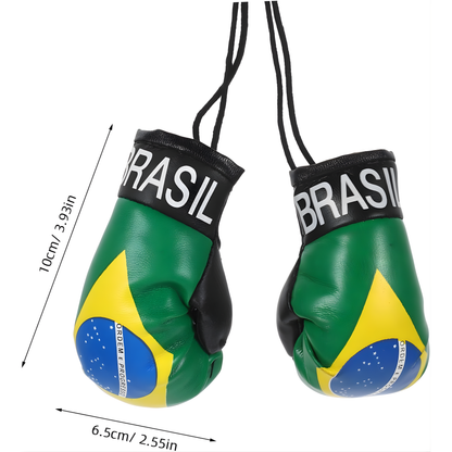 Chaveiro com a bandeira do Brasil, mini luvas de boxe, decoração versátil, acessório boxe