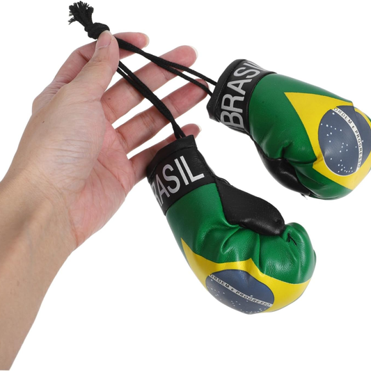 Chaveiro com a bandeira do Brasil, mini luvas de boxe, decoração versátil, acessório boxe