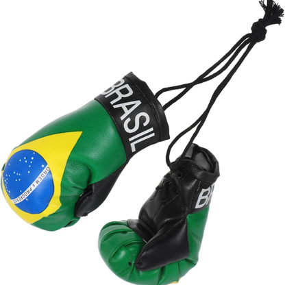 Chaveiro com a bandeira do Brasil, mini luvas de boxe, decoração versátil, acessório boxe