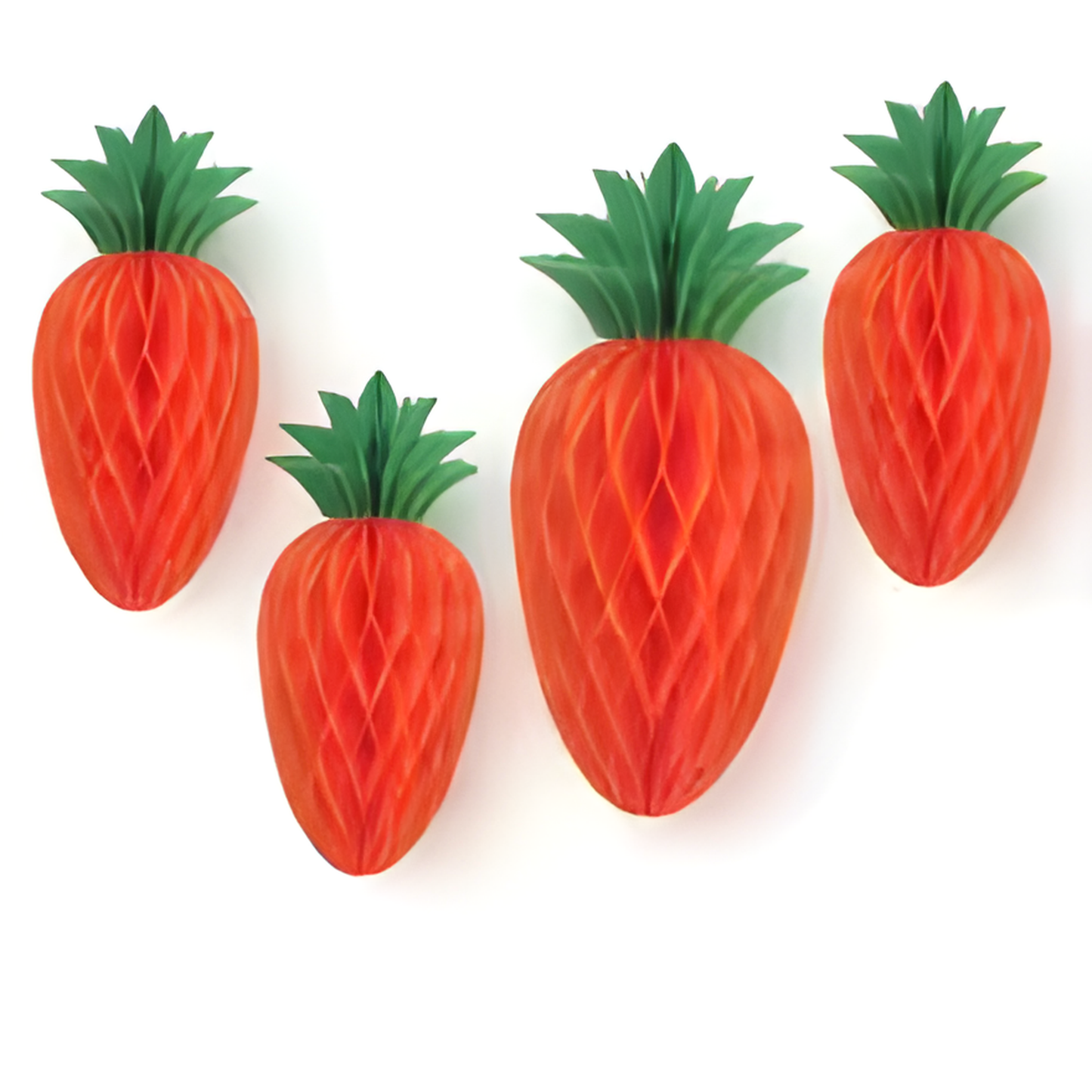 Cenoura de Páscoa conjunto de 4 bolas de favo de mel em formato de cenoura decoração