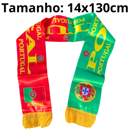 Copa do Mundo Cachecol de malha de futebol de Portugal  Tamanho: 14x130cm