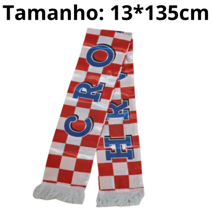 Cachecol da Croácia Copa do Mundo, Cachecol de Futebol da Copa do Mundo de 13*135cm