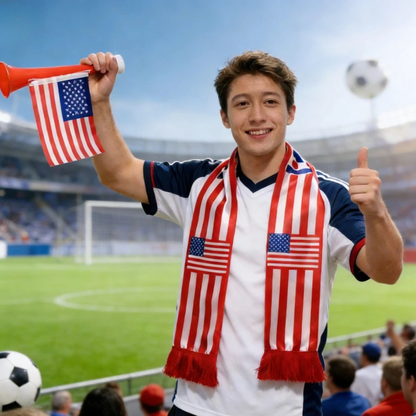 Torcedor Canada 5 Peças: Bandeira, bastão cabeça redonda, Bandeira, Cachecol, Trompete