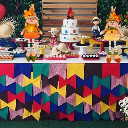 Boneco de Festa Junina Espantalho de pelúcia iluminado de 38 cm com pernas penduradas