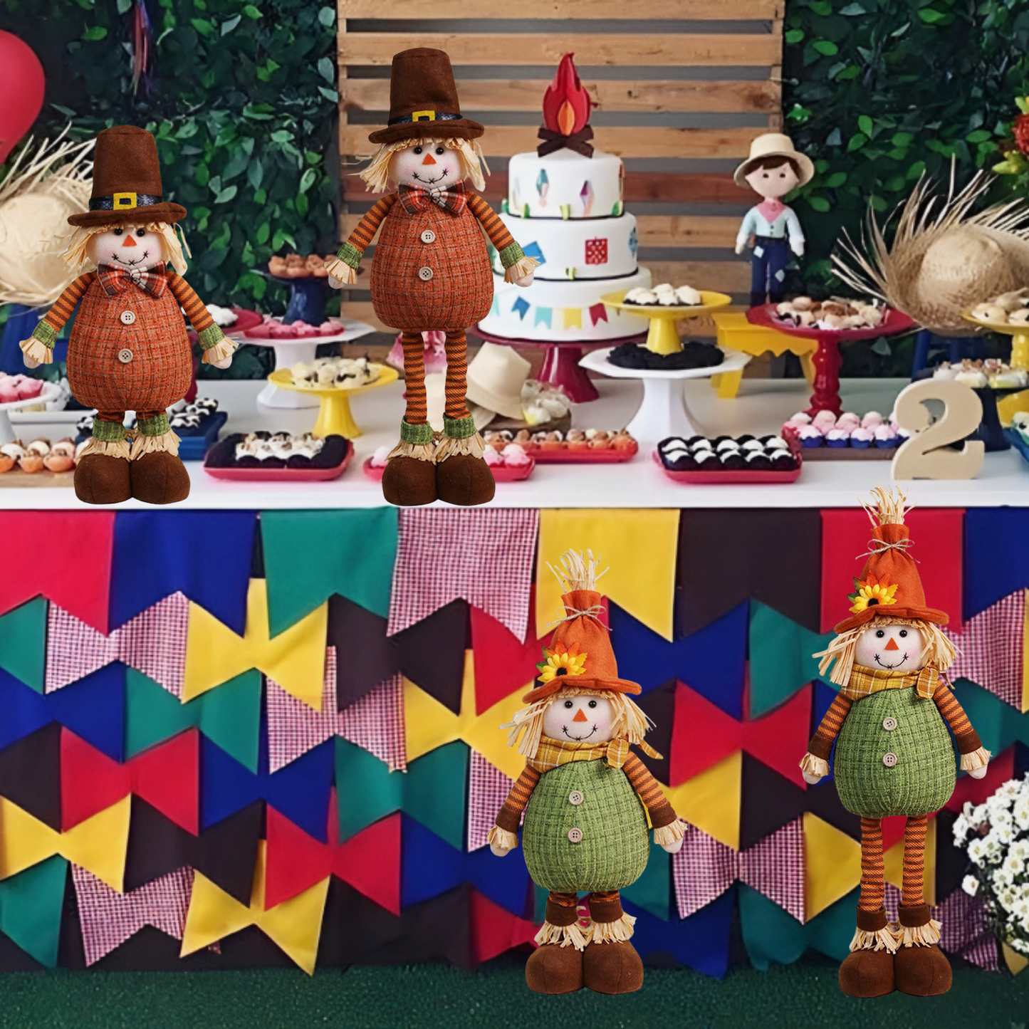 Boneco Festa Junina Rústico Kit Enfeite Junino decoração Espantalhos São João Arraiá!