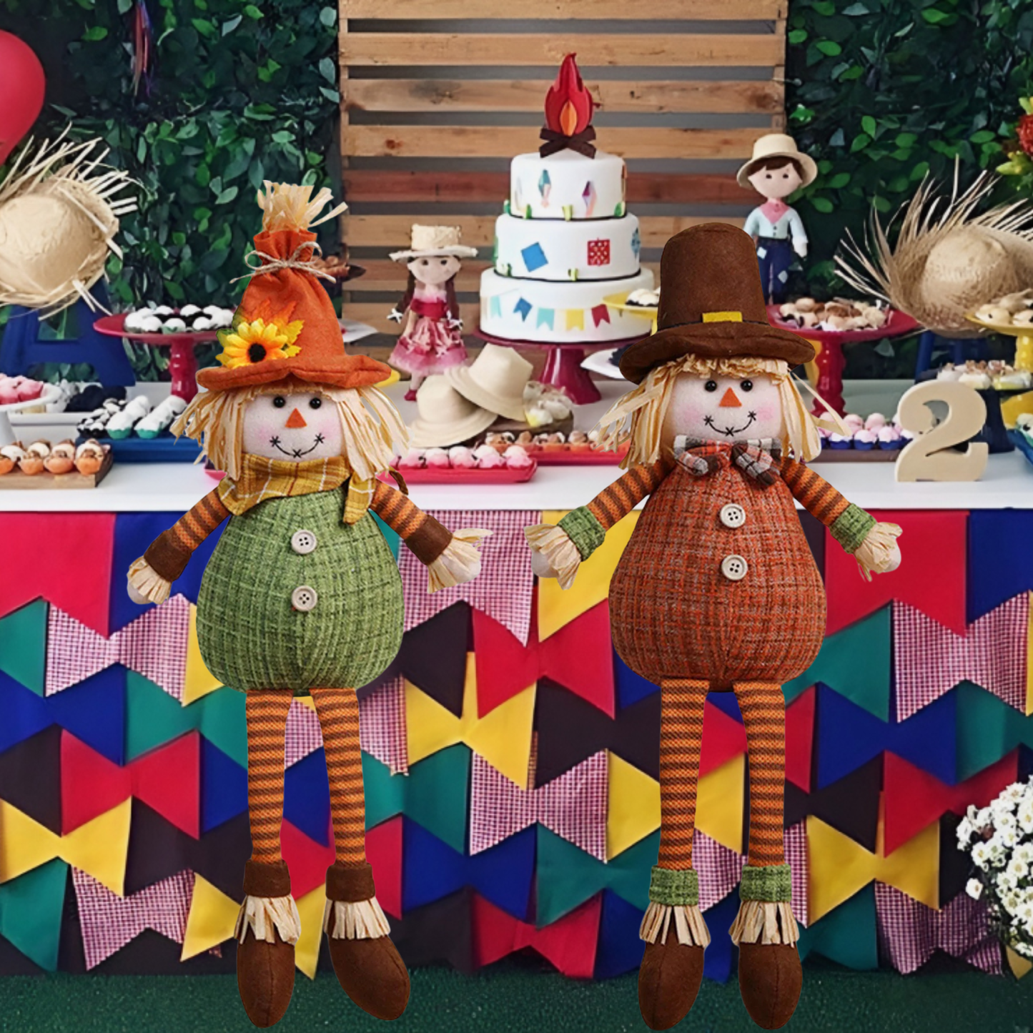 Kit 1 Espantalhos Festa Junina Decoração Mesa Arraiá 32cm*12.6 Pol.