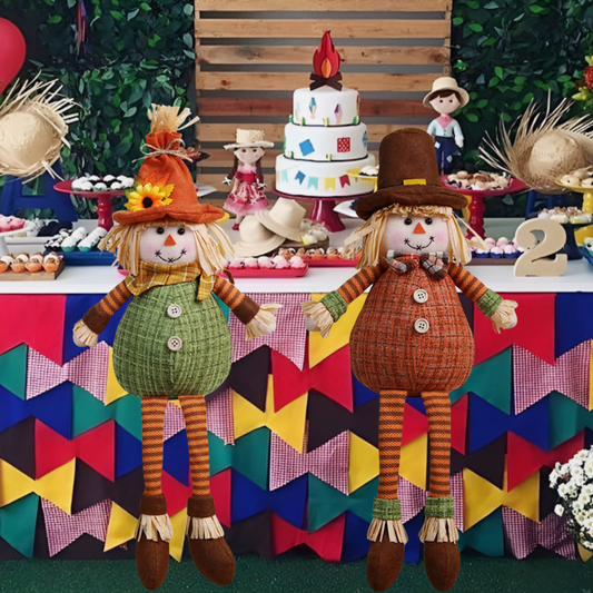 Kit 1 Espantalhos Festa Junina Decoração Mesa Arraiá 32cm*12.6 Pol.