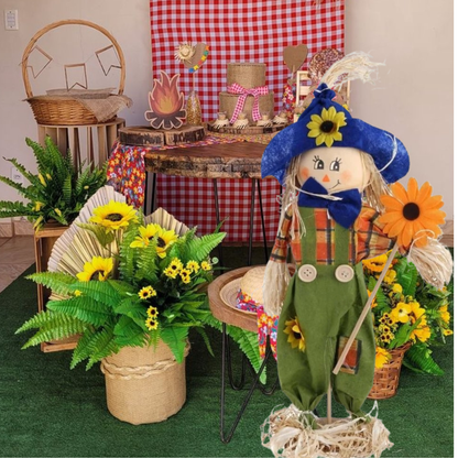 Kit Boneco Espantalho Decorativo Para Festa Junina - Januário E Lindinha 37cm - 1 Un.