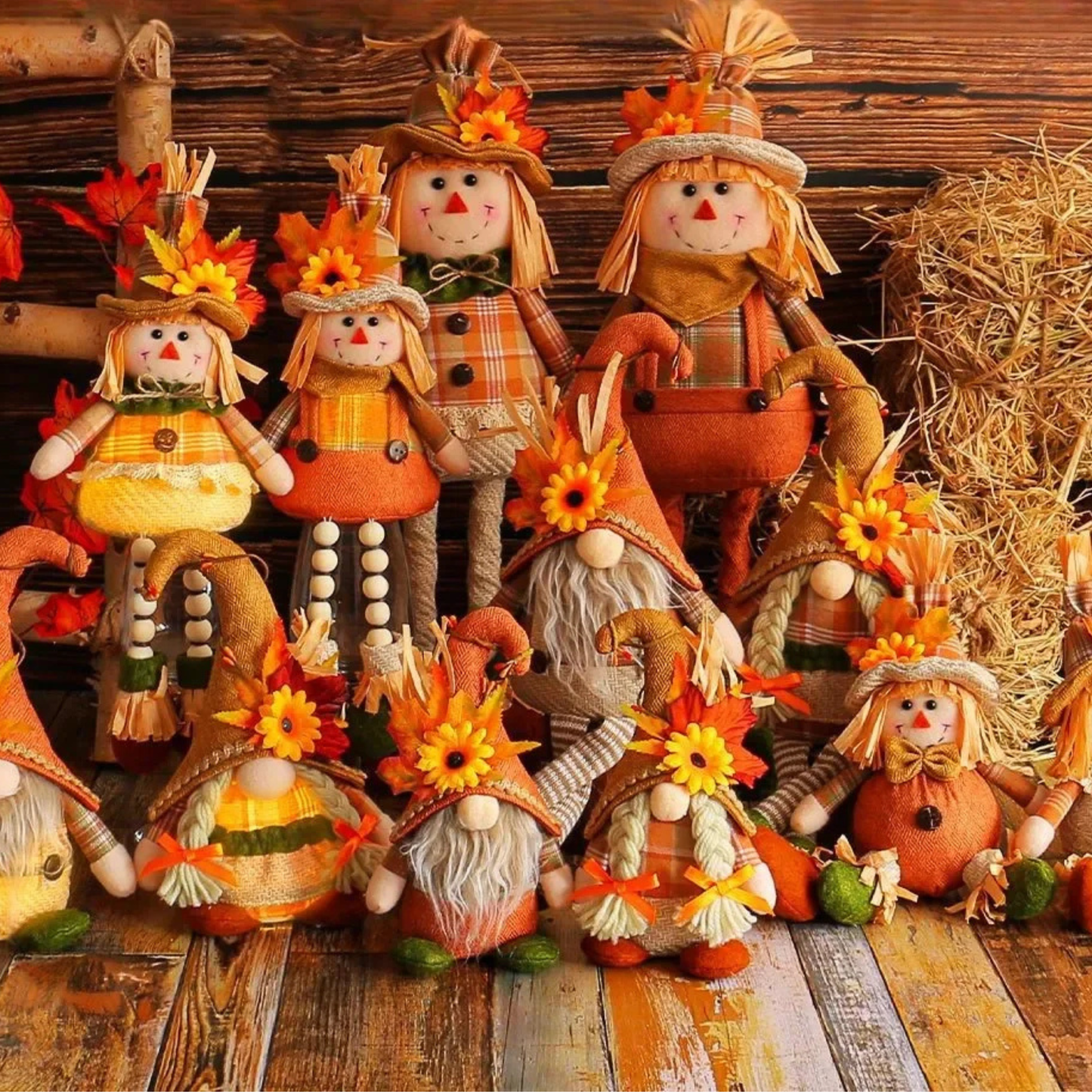 Bonecos Espantalho Gnomo Homem Pé Comprido Espantalho 50cm palha junino decorativo