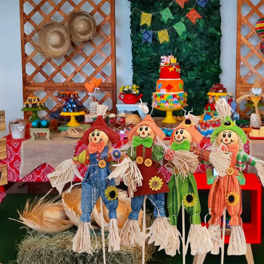 Boneco Palito Espantalho Para Enfeite De Jardim De Festa Junina