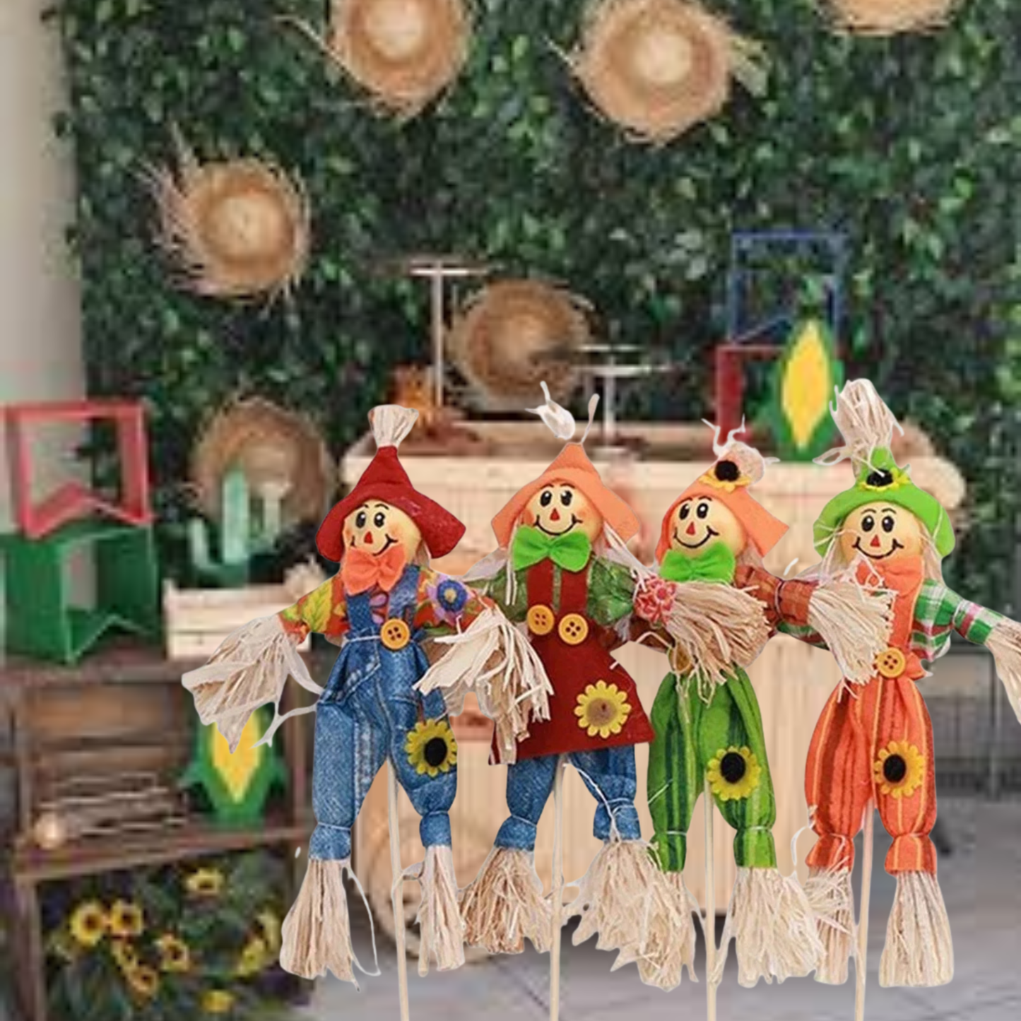 Boneco Palito Espantalho Para Enfeite De Jardim De Festa Junina