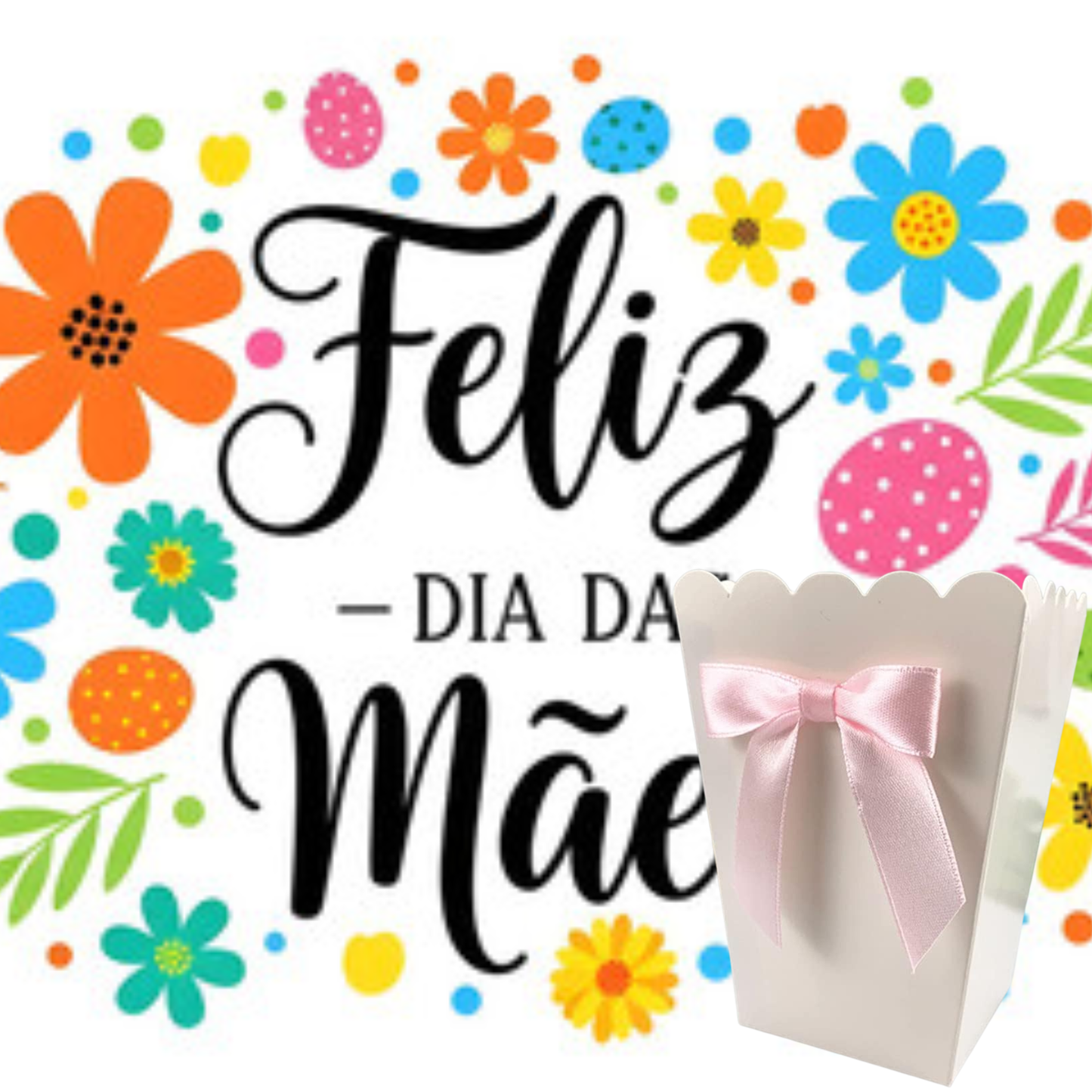 Caixa pipoca temática dia das mães 6 caixas de pipoca com laço rosa, caixas lembrancinhas