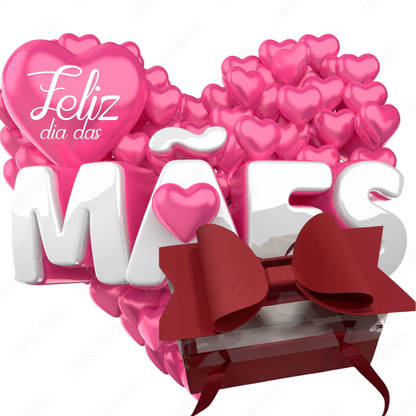 Sacolas Presentes Dia das Mães Conjunto de 1 Sacolas de Presente em PVC Transparentes