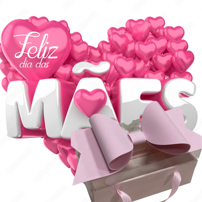 Sacolas Presentes Dia das Mães Conjunto de 1 Sacolas de Presente em PVC Transparentes