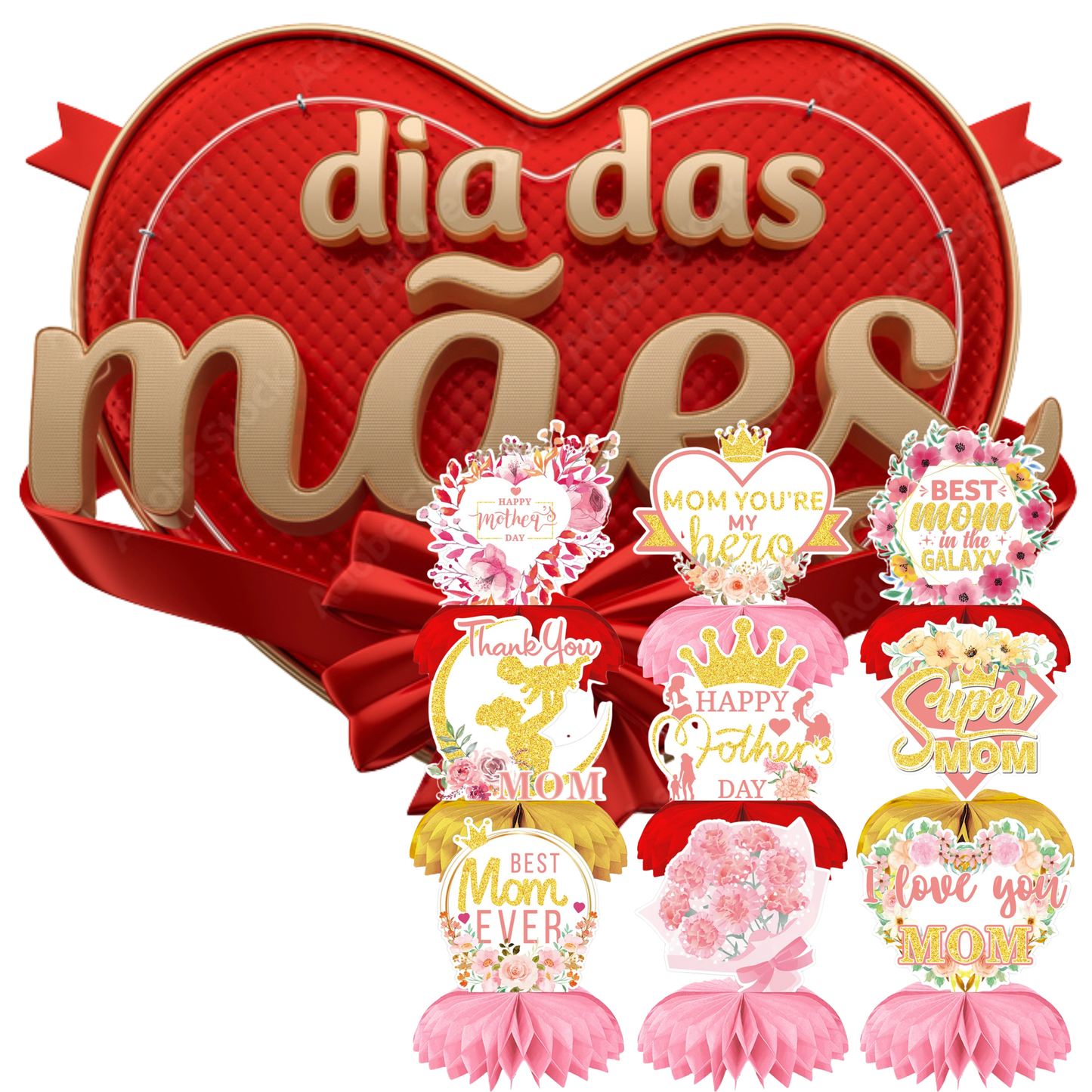 Decoração para o Dia das Mães, Centro de Mesa para o Dia das Mães, Decoração Festa