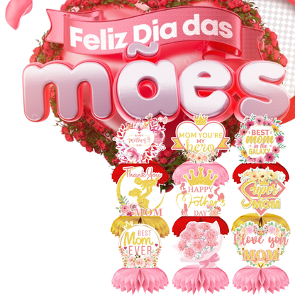 Decoração para o Dia das Mães, Centro de Mesa para o Dia das Mães, Decoração Festa
