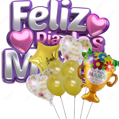 Balões para o Dia das Mães, decoração para festa do Dia das Mães. Balões metalizados