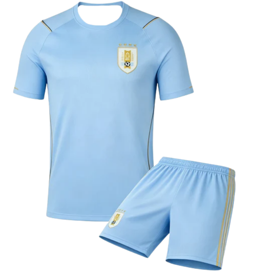 Camiseta Masculina Uruguai Futebol Camiseta Filtro UV Uruguai Celeste Dourado Copa