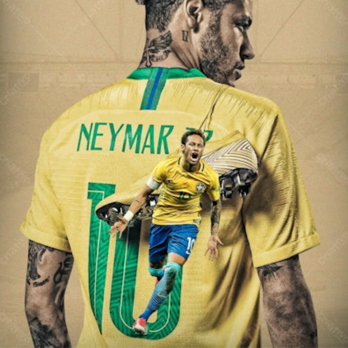 Camisa Copa do Mundo Brasil Neymar e Camiseta Neymar JR Core Juvenil Amarelo