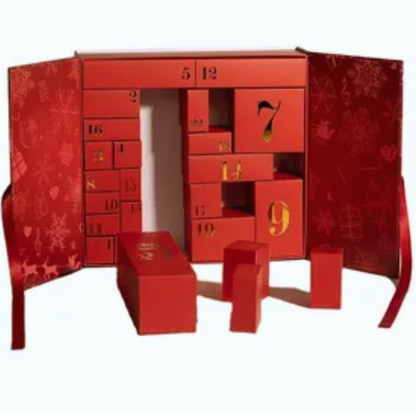 Caixas Calendário Advento Natalino 3d (Vinho) Caixa de adivinhação de grade de contagem