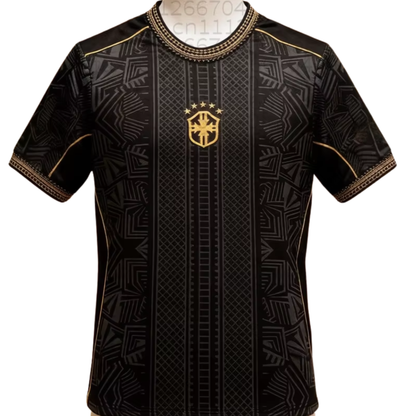 Camisa Seleção Brasileira (Preto) Camisas Bordadas Torcedor Seleção Brasileira
