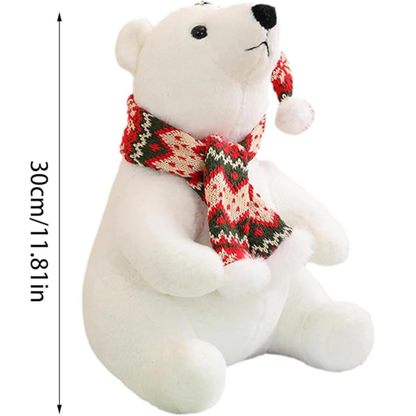 Urso polar de pelúcia | Brinquedos de pelúcia de Natal | Urso polar gelado macio de pelúcia